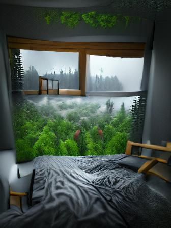 Foggy Morning View from Bed