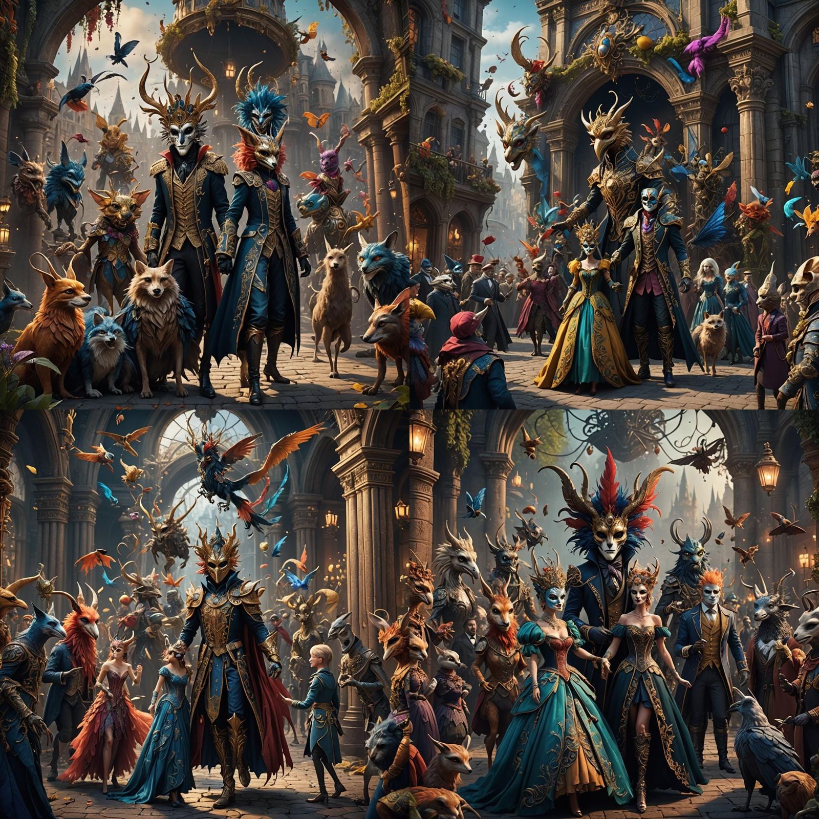 Fantastical Masquerade Ball in Detailed Digital Painting