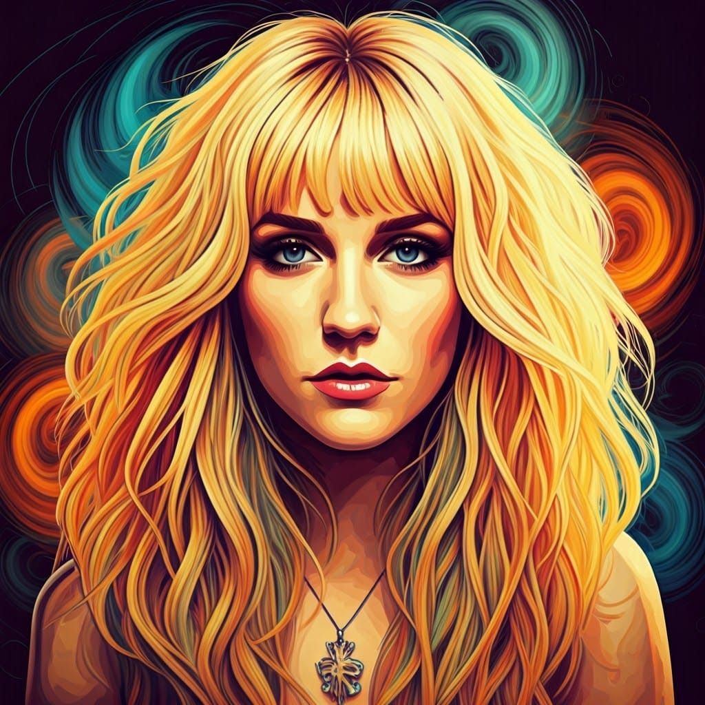 Ke$ha Portrait in Futuristic Abstract Style
