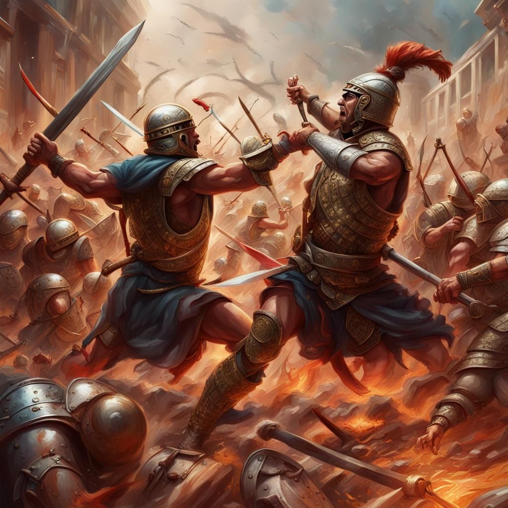 Romans vs. Persians in battle