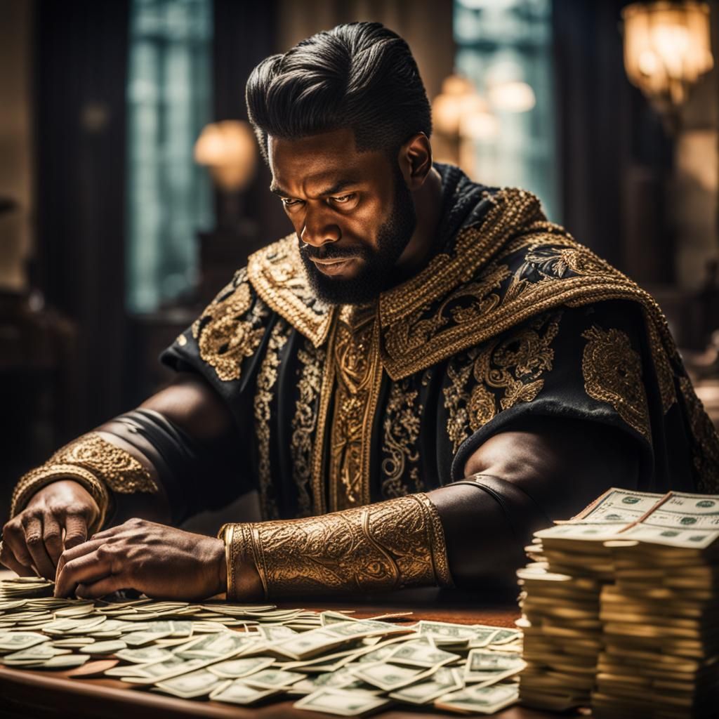 King Counting Money: Professional DSLR Photography