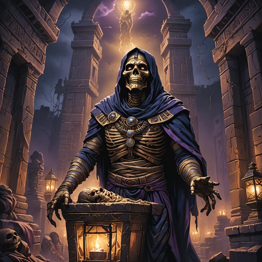 Mummy Rises on Halloween: Dark Fantasy Concept Art