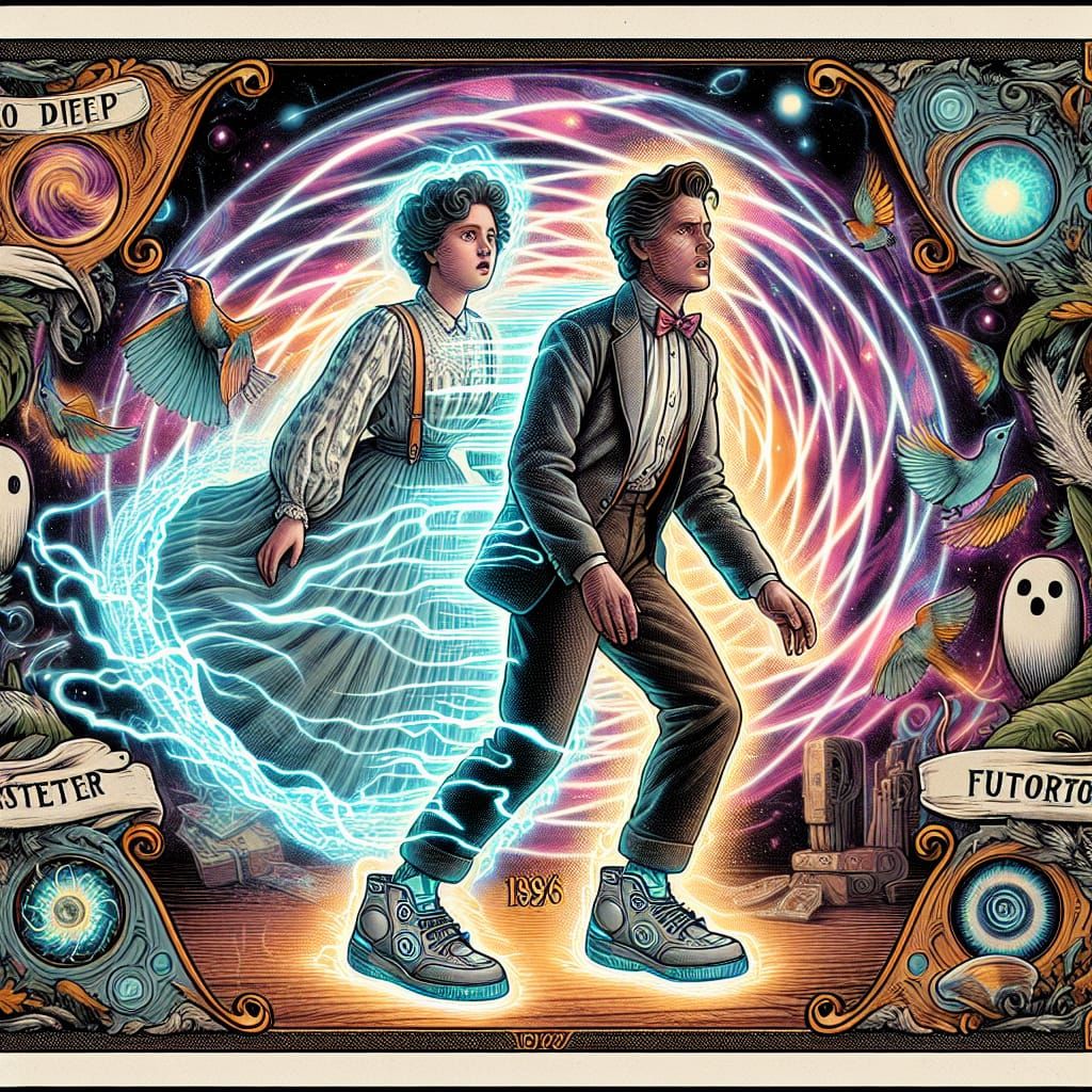 Mystical Tarot Card Featuring Time Traveler Transformation