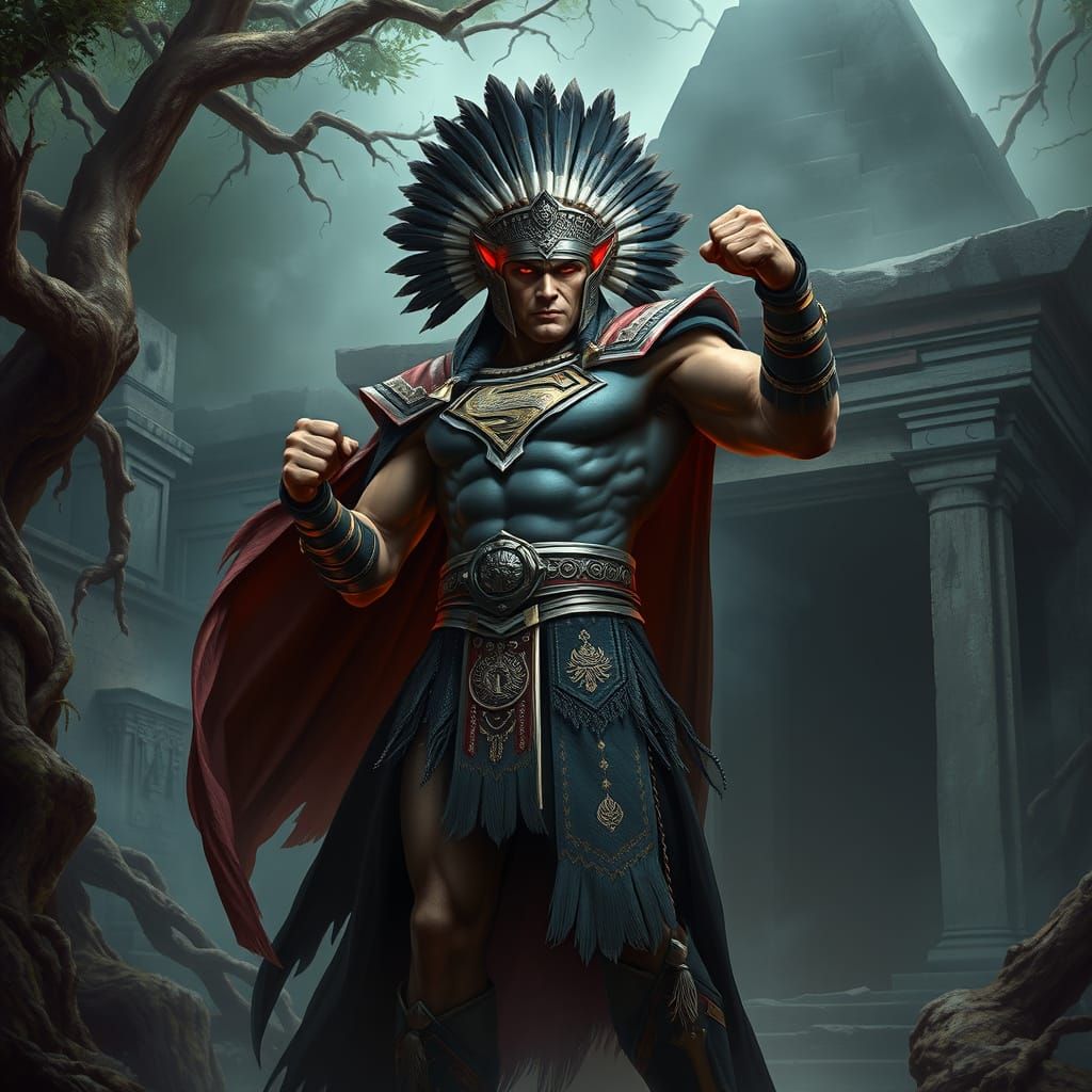Mesoamerican Warrior Radiates Intense Energy