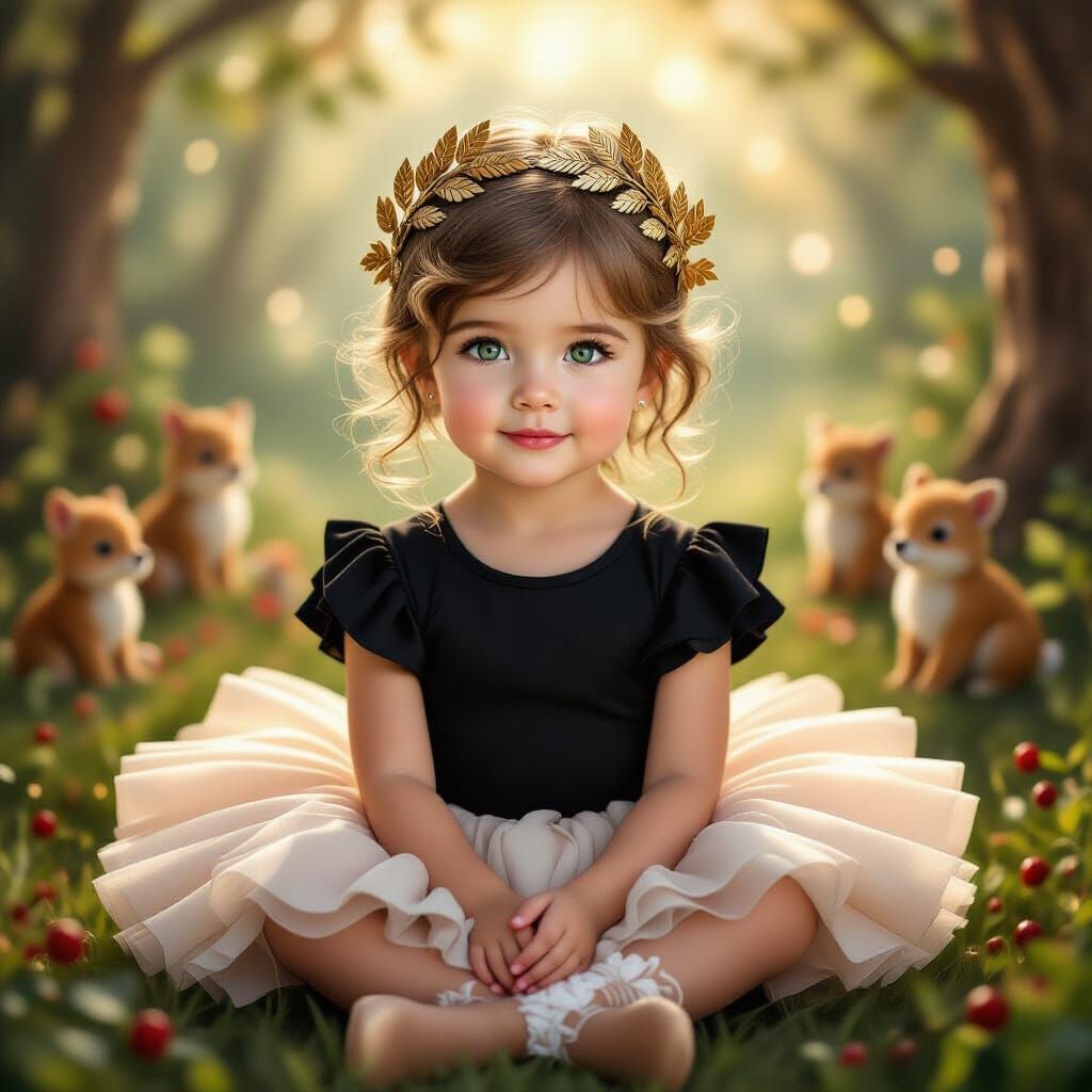 Enchanted Forest Portrait: Girl with Laurel Wreath