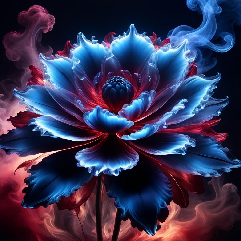 Smoke Crystal Flower in Nebula Space