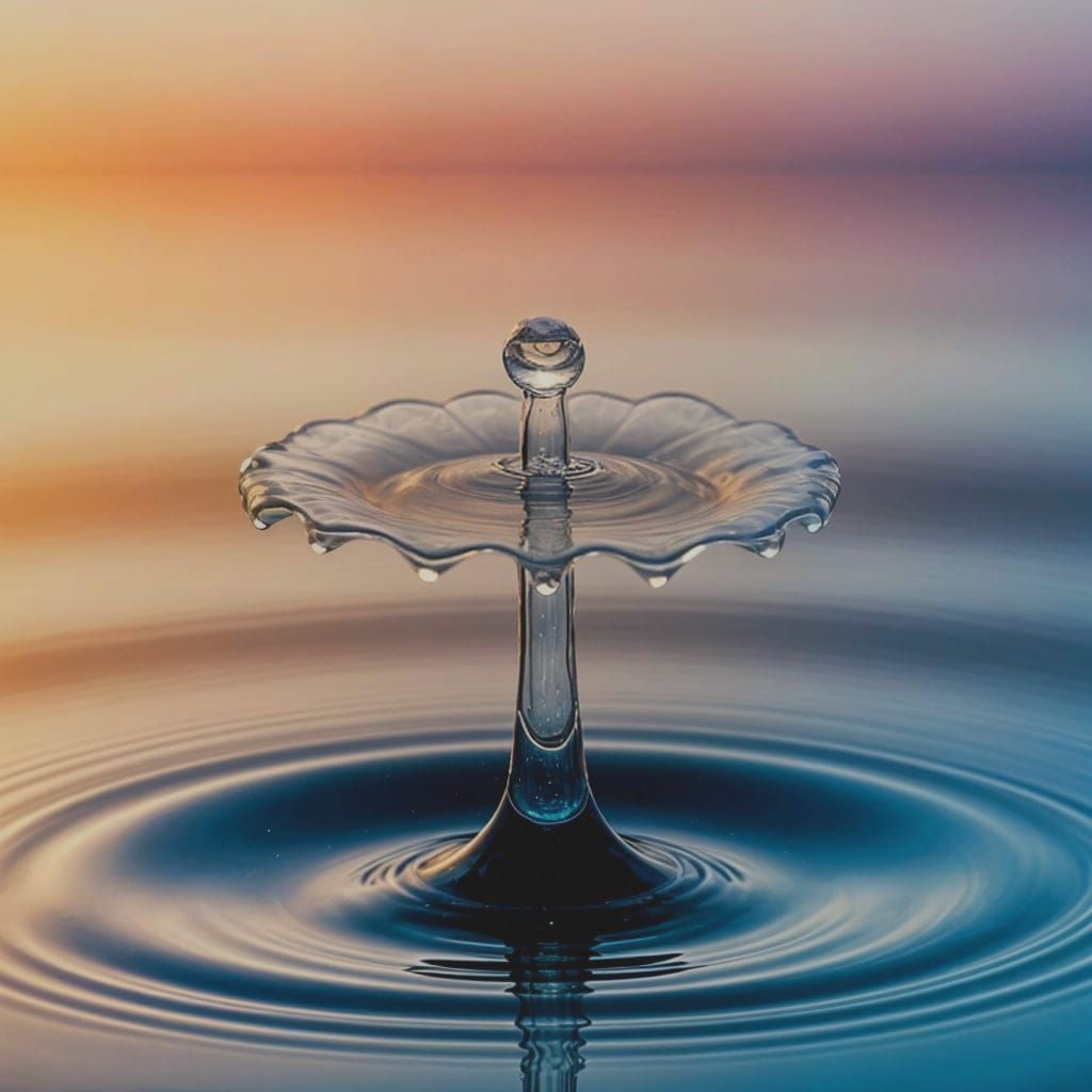 Water Droplet Transforms into Blooming Flower