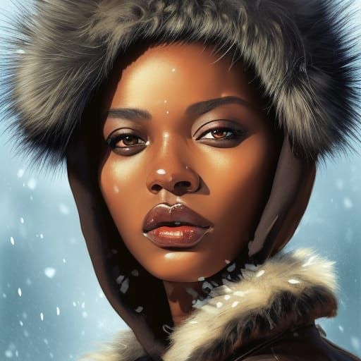 Striking Portrait of Woman in Snowy Urban Decay