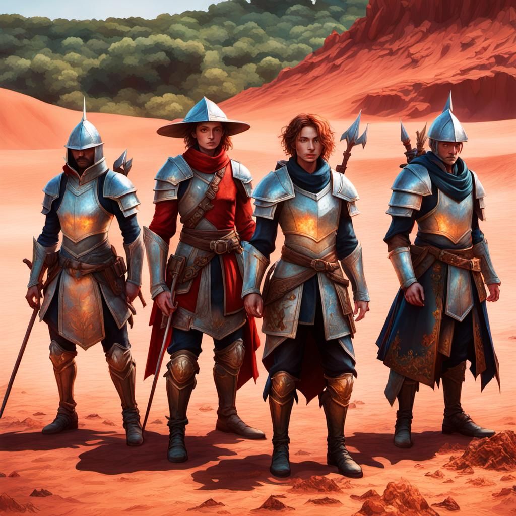 Medieval French Soldiers and Mages on Red Island