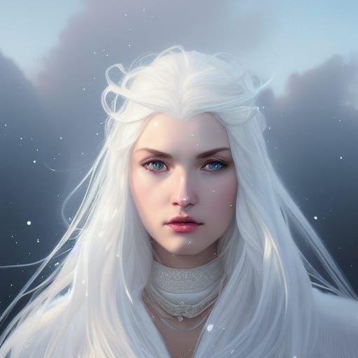 Snow Goddess Portrait in Hyperdetailed Lighting