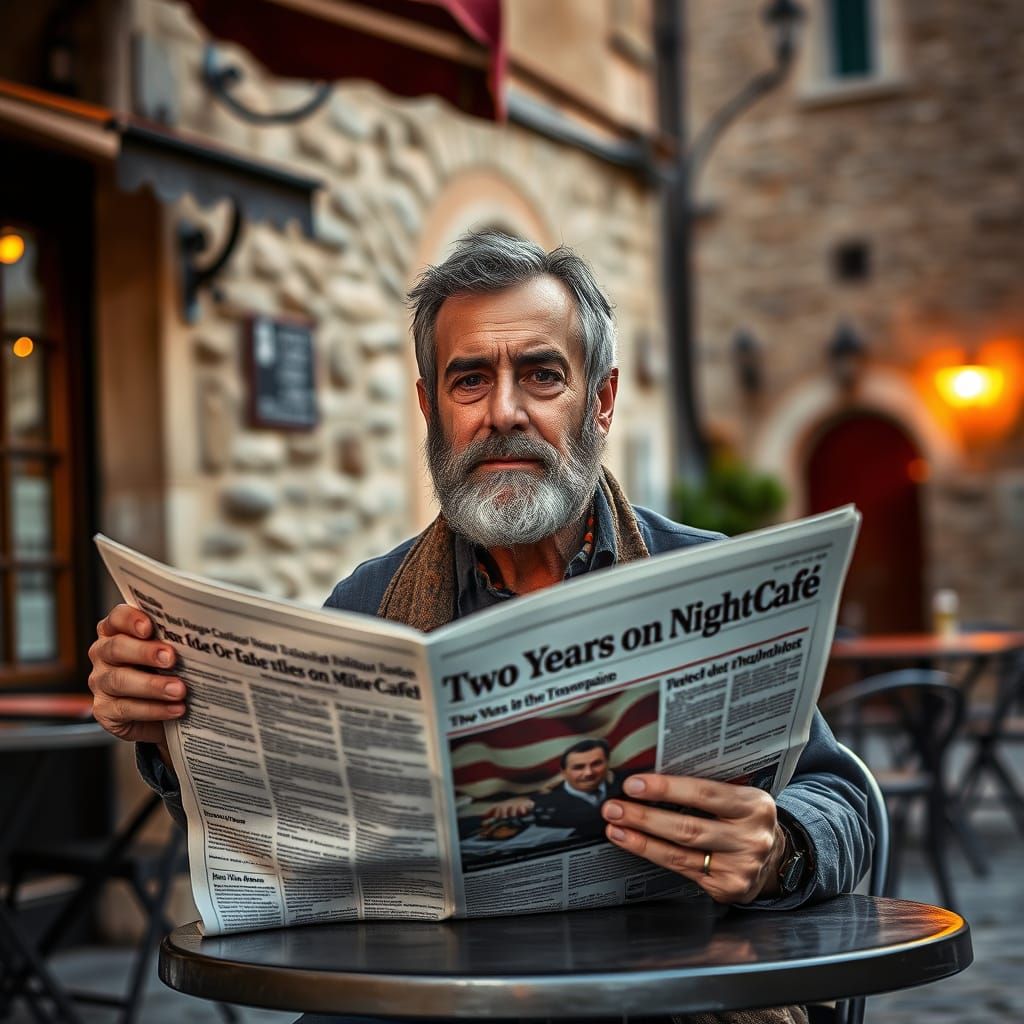Geologist at Italian Cafe at Sunset