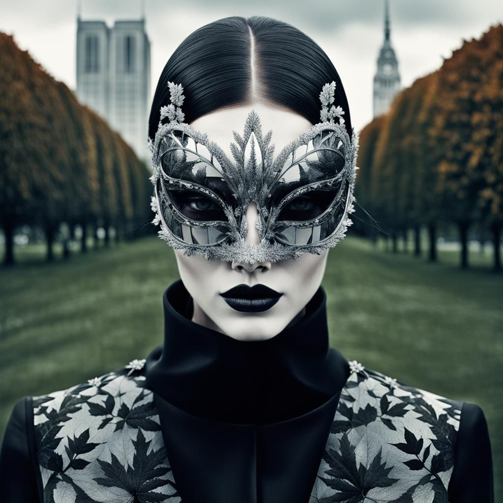 Gothic Model in Hyperreal Double Exposure Photography