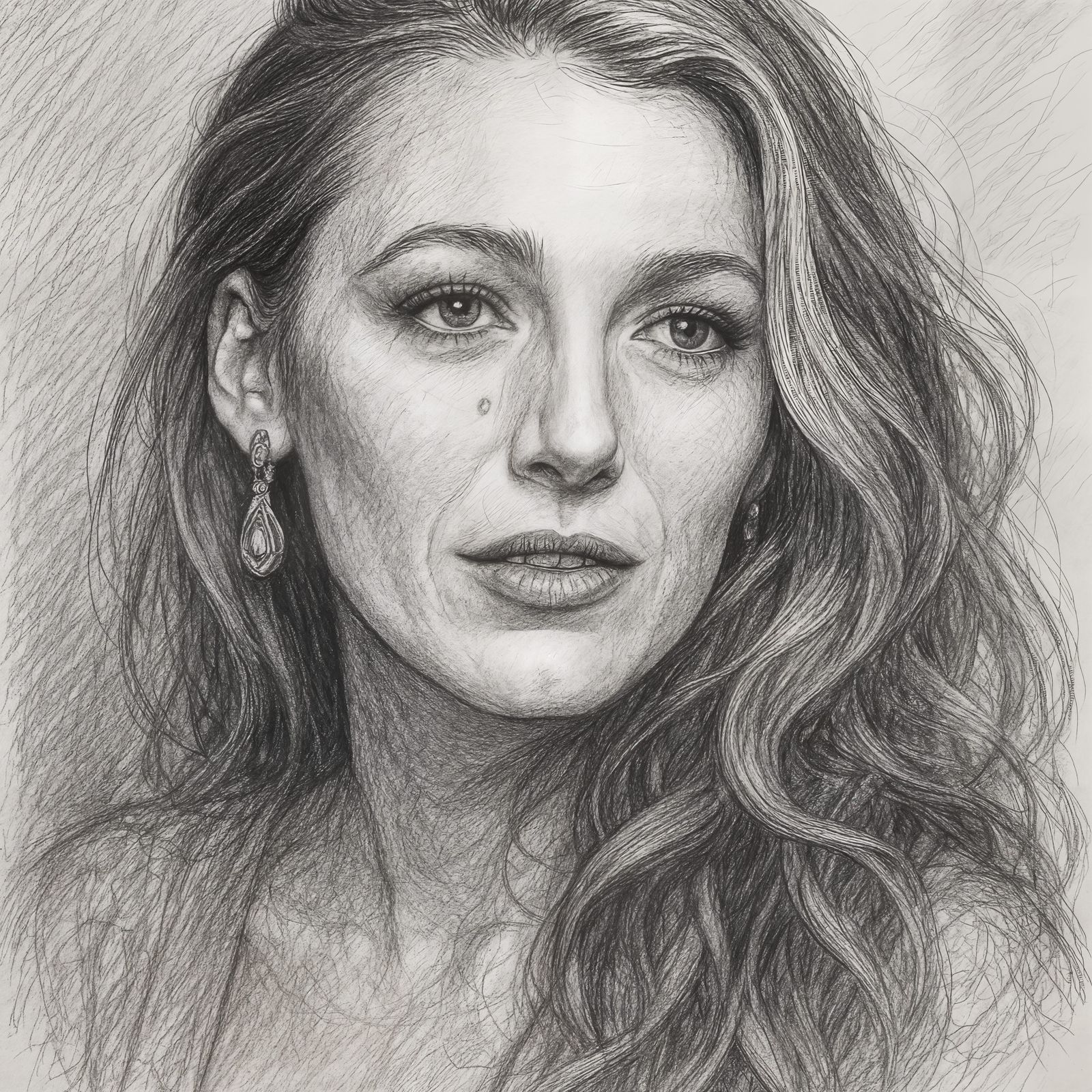 Detailed Sketch of a Woman