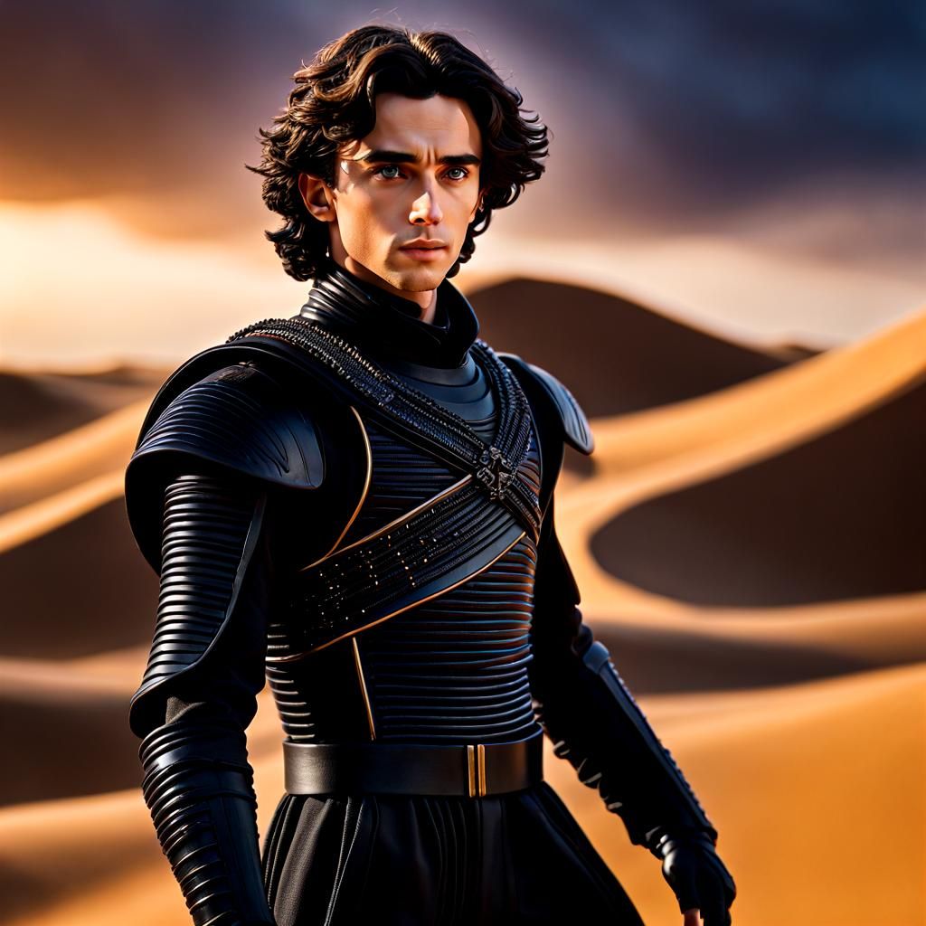Detailed Paul Atreides Action Figure on Battlefield