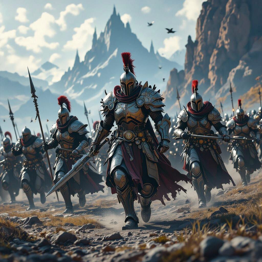 Hungarian Conquest Cybernetic Warriors in Fantasy Matte Pain...