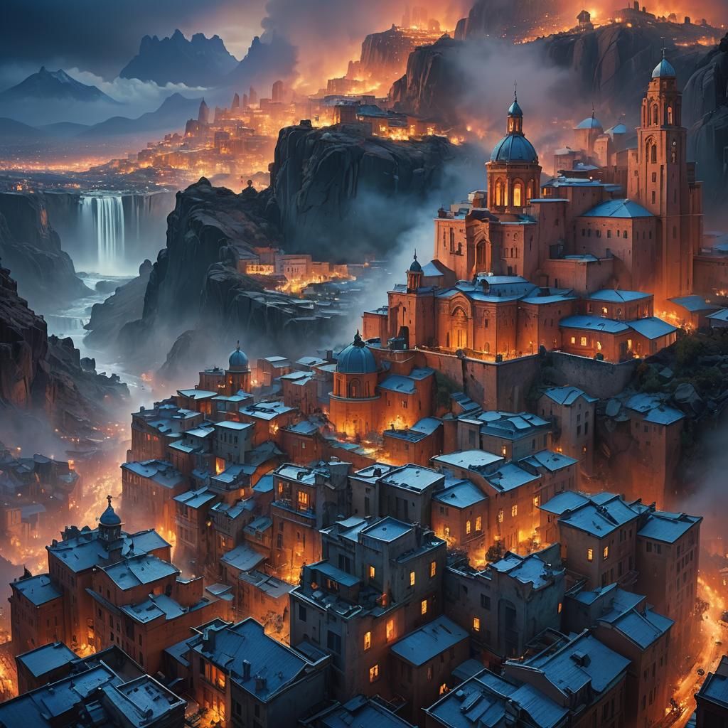 Otherworldly City Awakening: A Digital Matte Painting