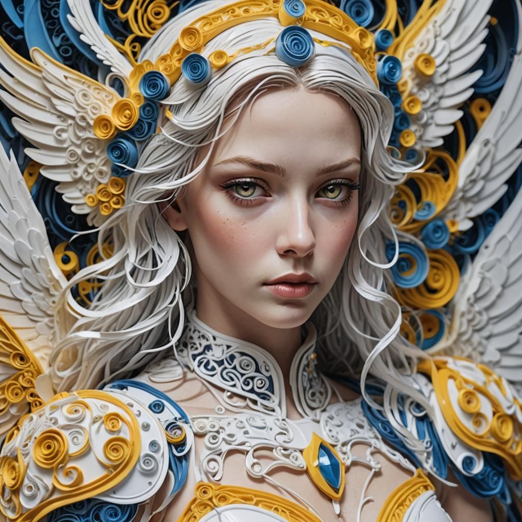 Angel in White Armor: Hyperdetailed Photoillustration