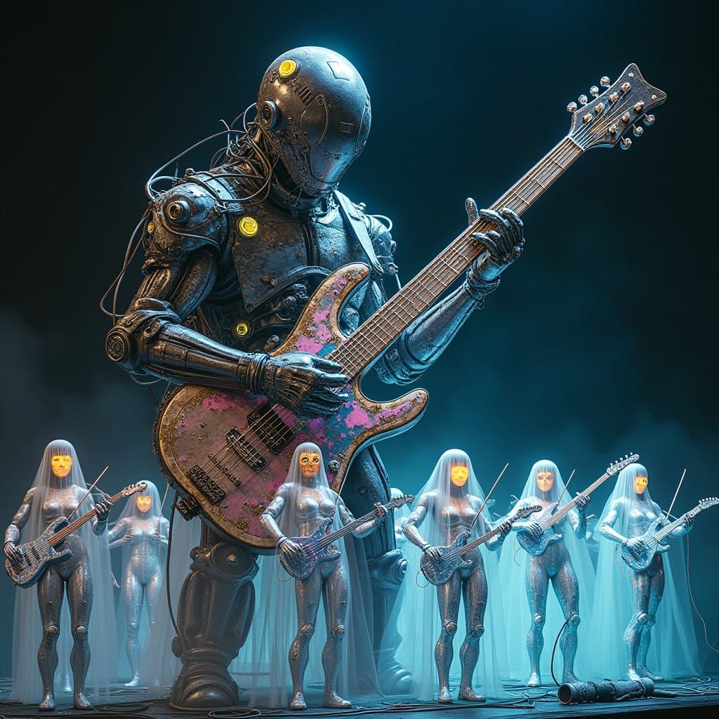 Cyberpunk Concert of Futuristic Musicians