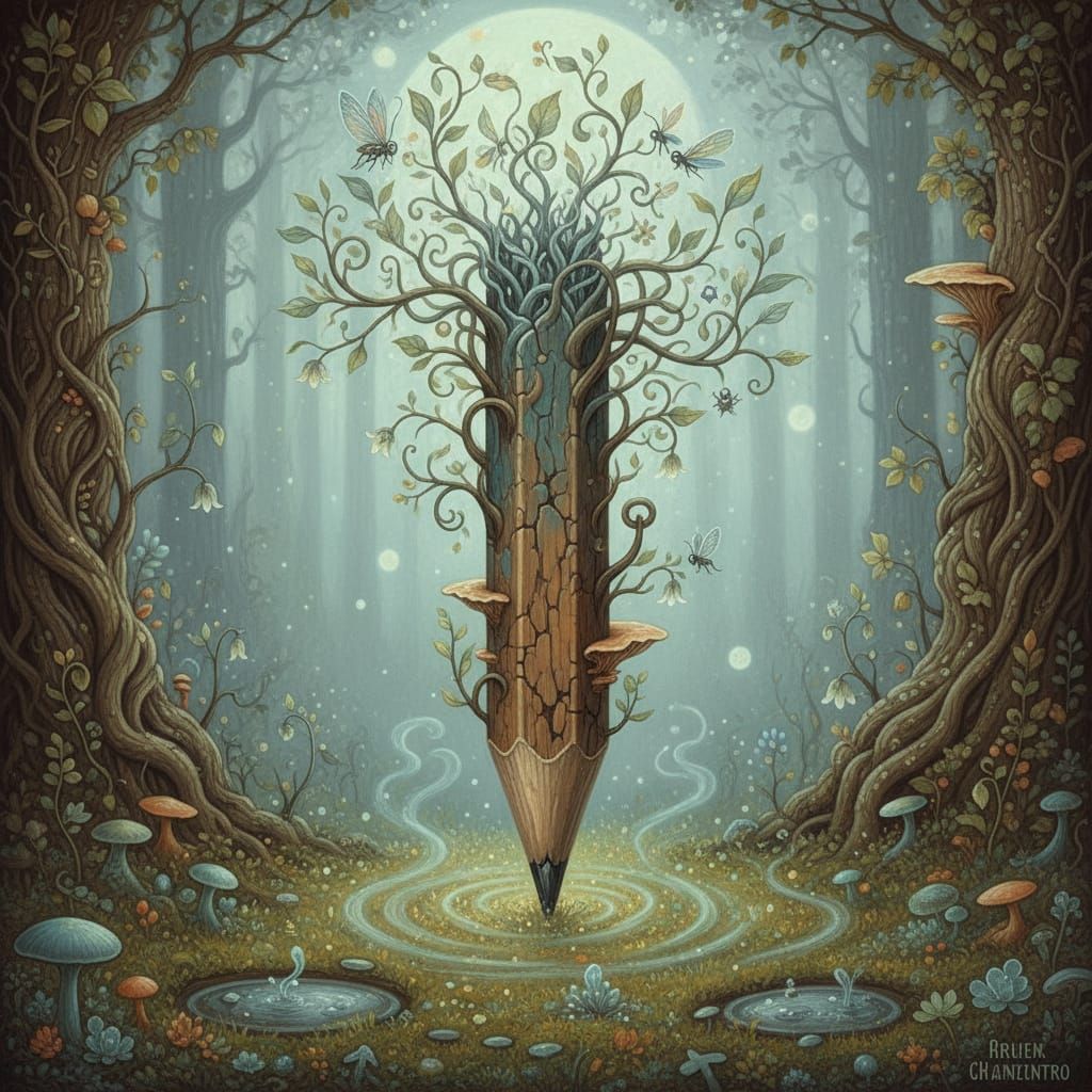 Pencil Transforms into Enchanted Forest with Bioluminescent ...