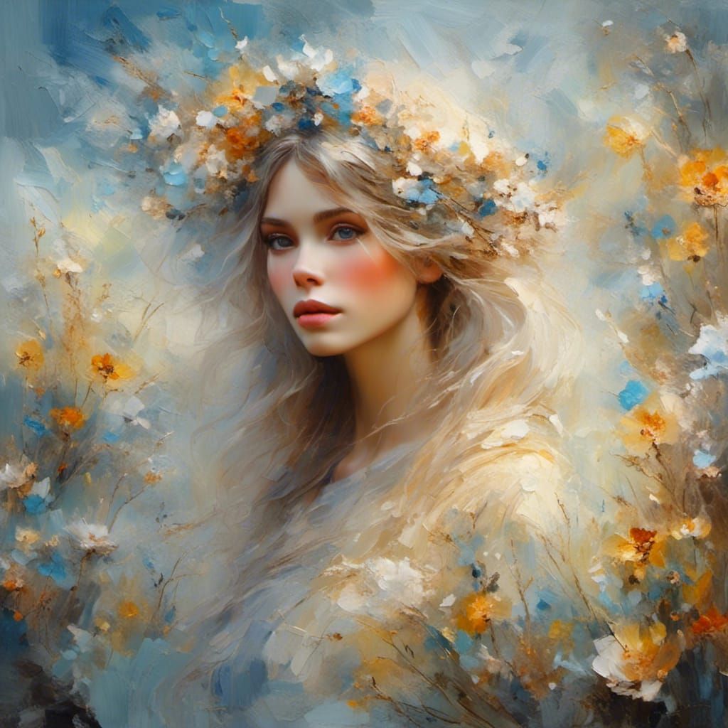 Dreamlike Surrealist Portrait in Impressionist Style