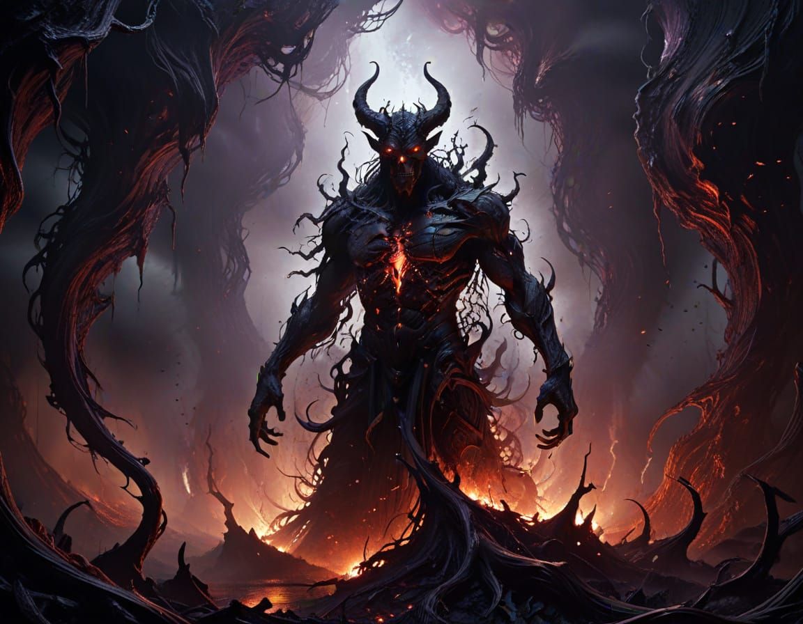 Demon of Undoing in Cosmic Horror Style