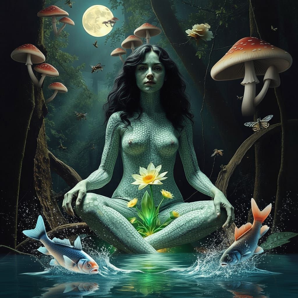 Surreal Bio-Art Collage: Sculptor's Inner World