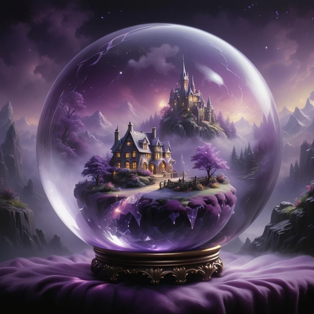 Purple Crystal Ball in Ethereal Matte Painting