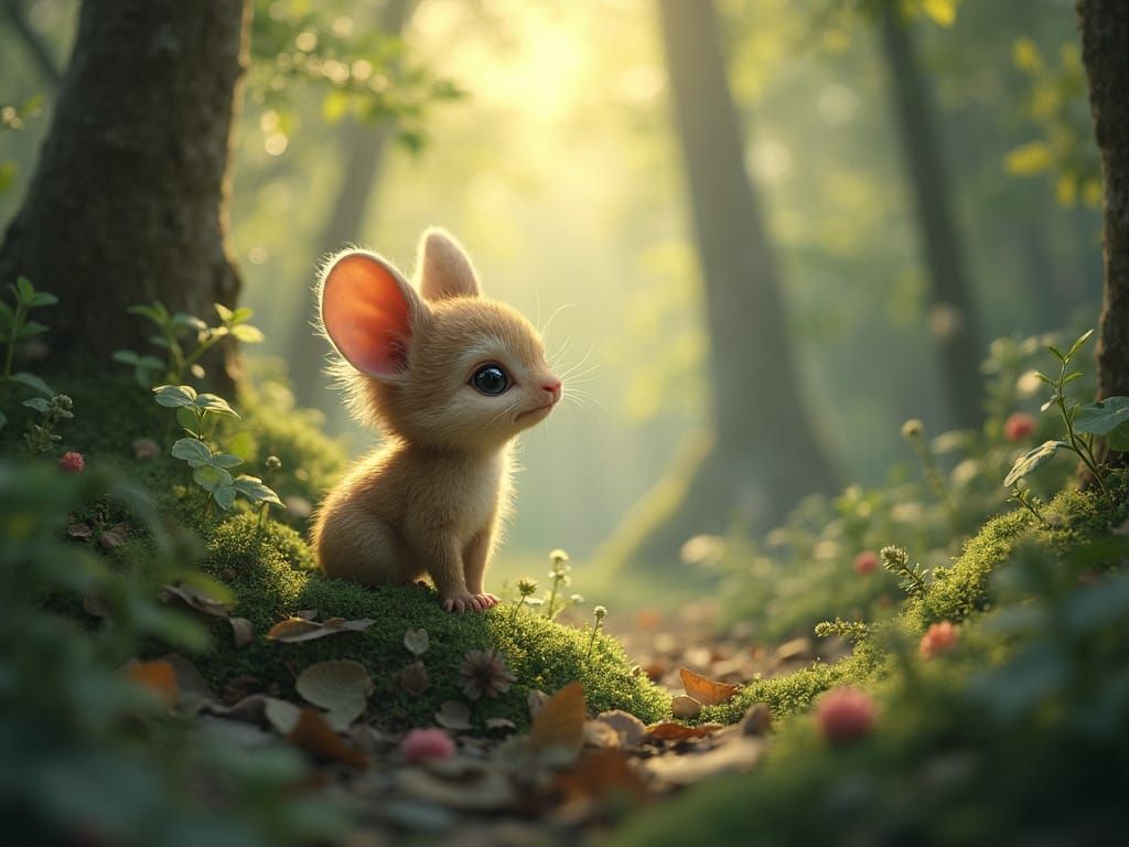 Enchanting Forest Creature in Detailed Digital Painting Styl...