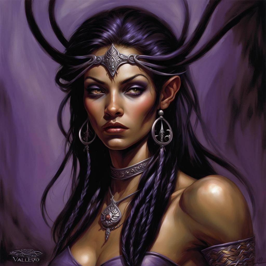 Elegant Dark Elf Hybrid in Dramatic Lighting