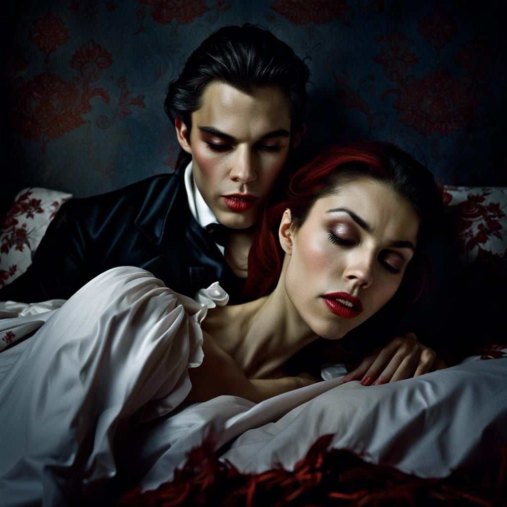 Romantic Vampire Portrait in Studio Lighting