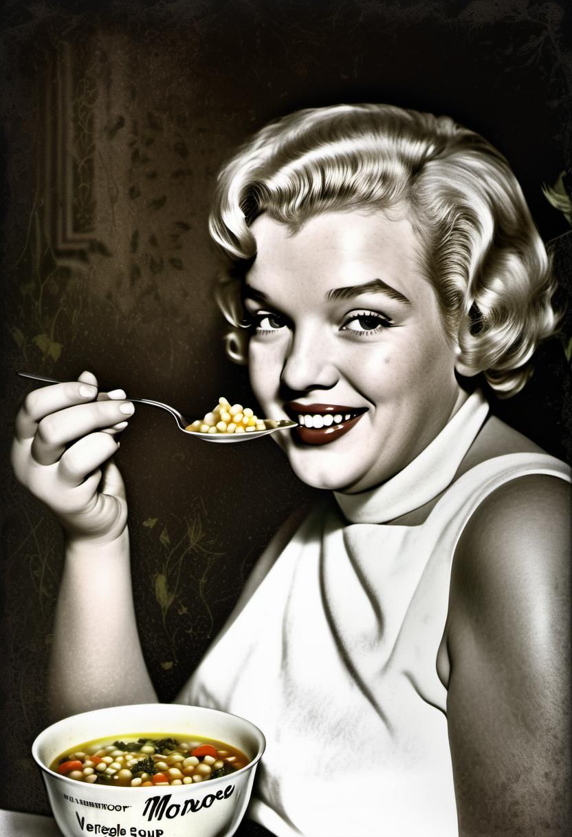 Obese Marilyn Monroe in 1950s Pin-Up Style
