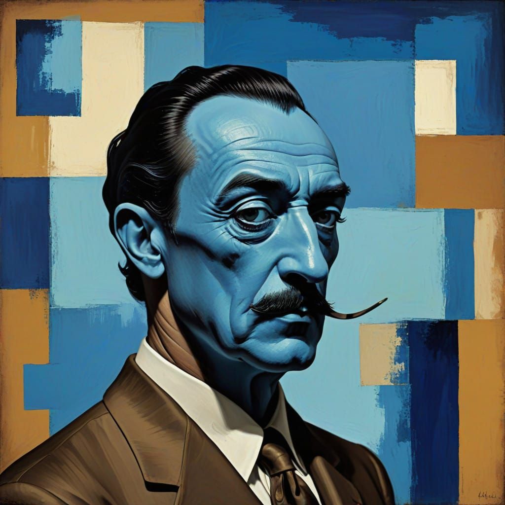 Surrealist Portrait in Cubist Style