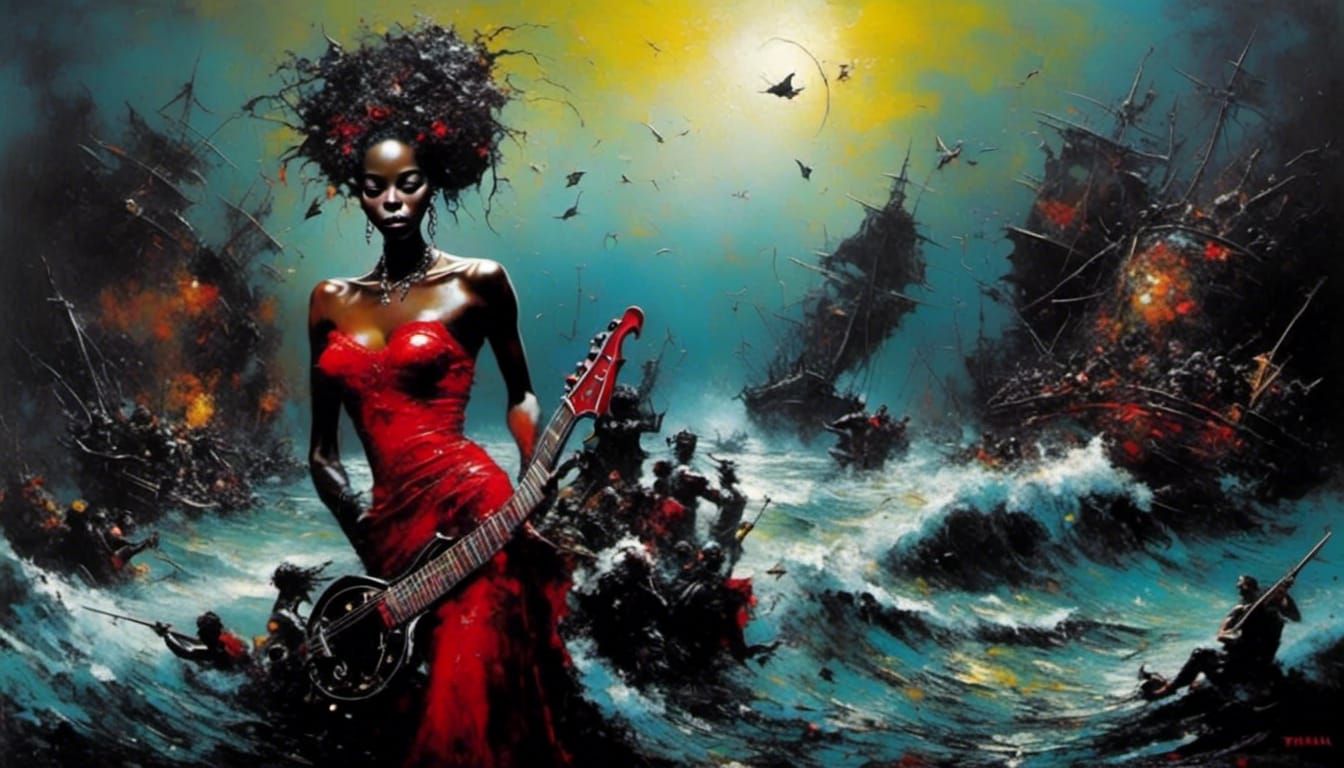 Carefree People in Caribbean Breeze: Comic Impasto