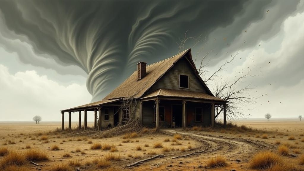 Depression Era Farm Torn Apart by Fierce Dust Bowl Tornado