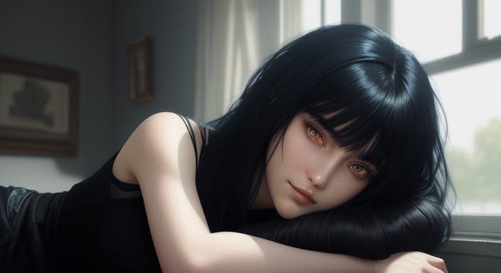 Dark Fantasy Anime Portrait with Soft Lighting
