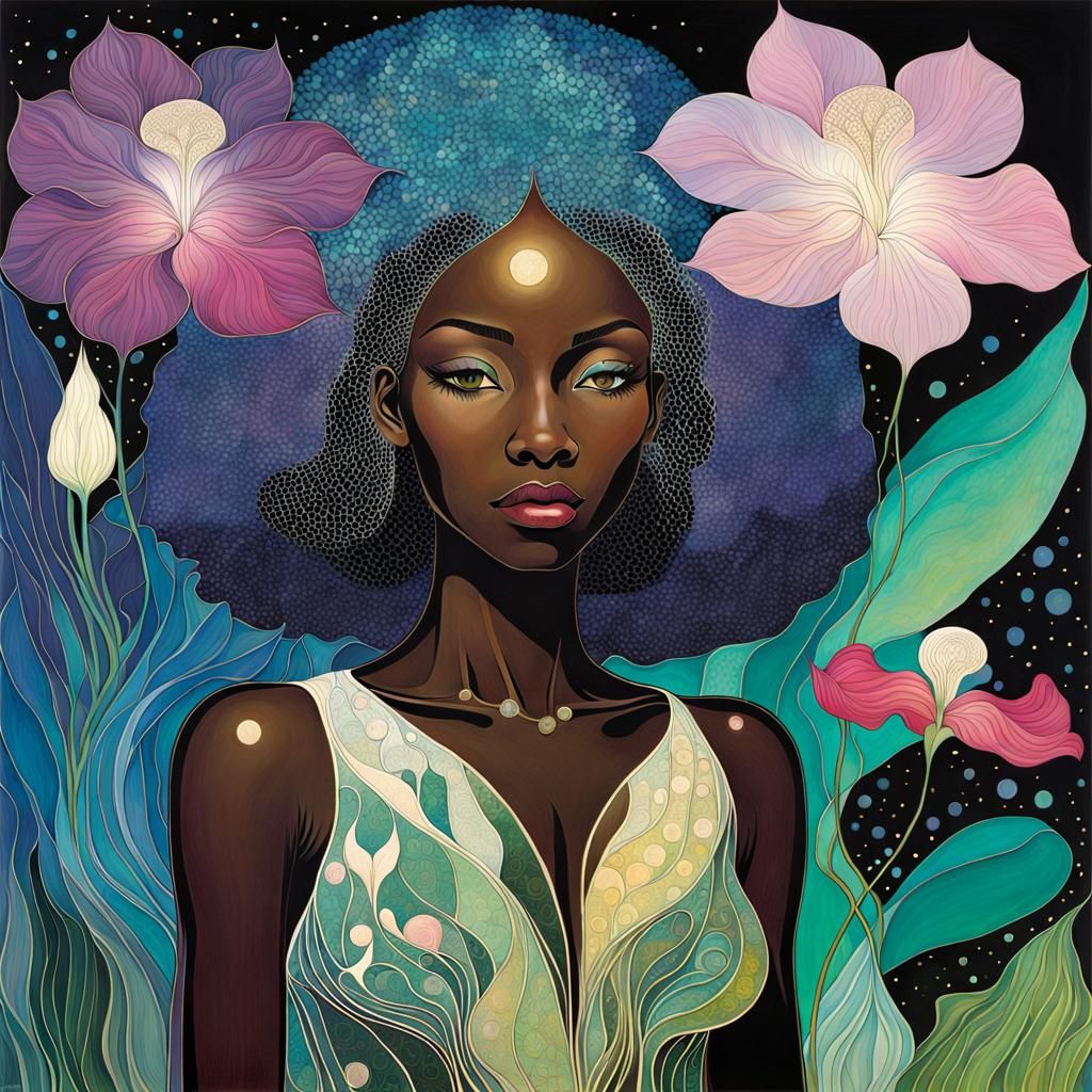 Extravagant Flower in Illustrative Style