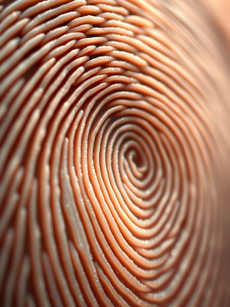 Ultra macro close up of a partial fingerprint