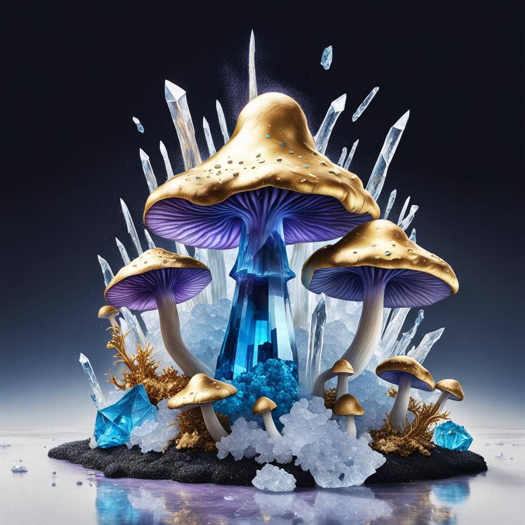 Golden Cap Tanzanite Crystal Mushrooms