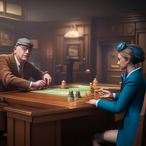 Clue Characters Gather Around Game Board