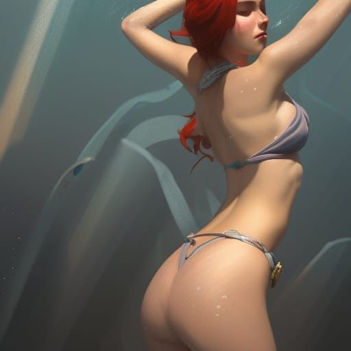 Bikini Portrait in Hyperdetailed Digital Art Style