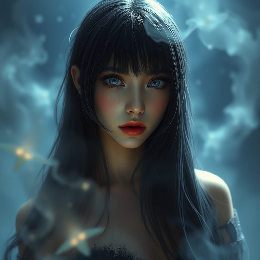Ethereal Portrait of Misa Amane in Fantasy Realm