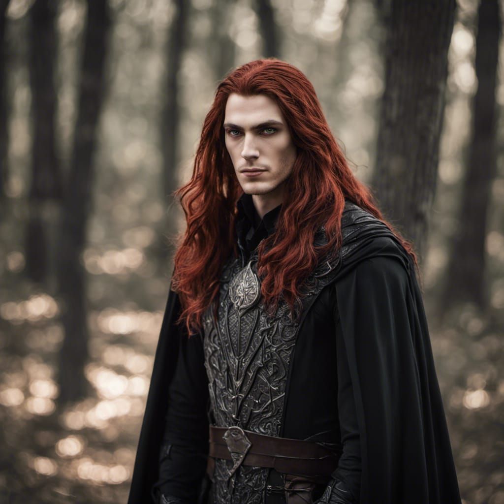 Eerie Elven Male in Forest Light