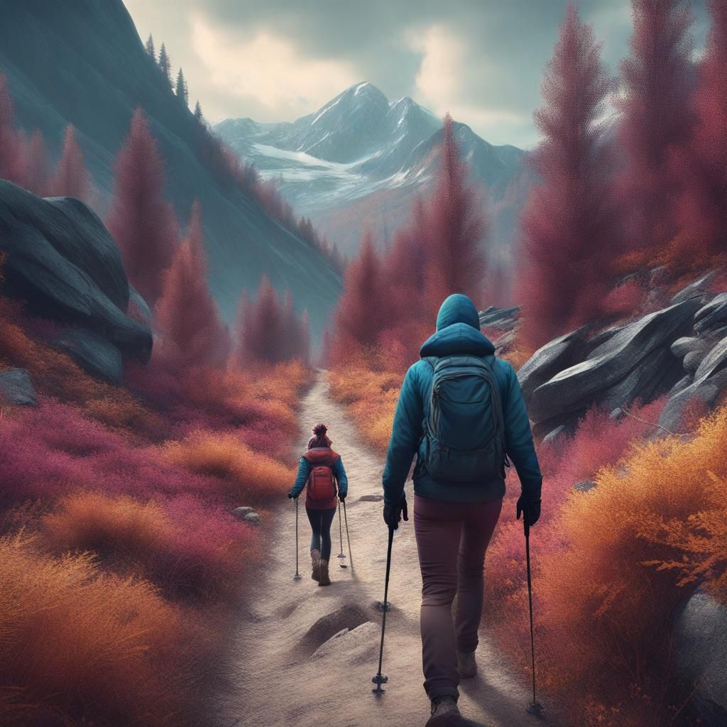 Woman on Hiking Trail Watched