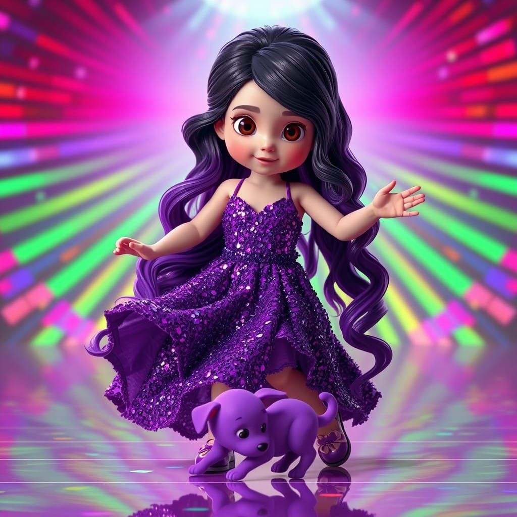 Dramatic Cyberpunk Princess in 3D Digital Art