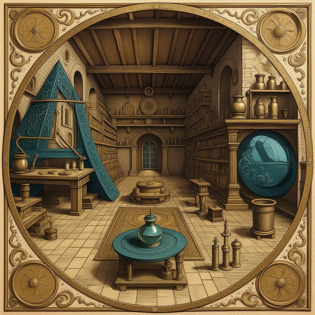 Vintage Alchemy Lab Illustration