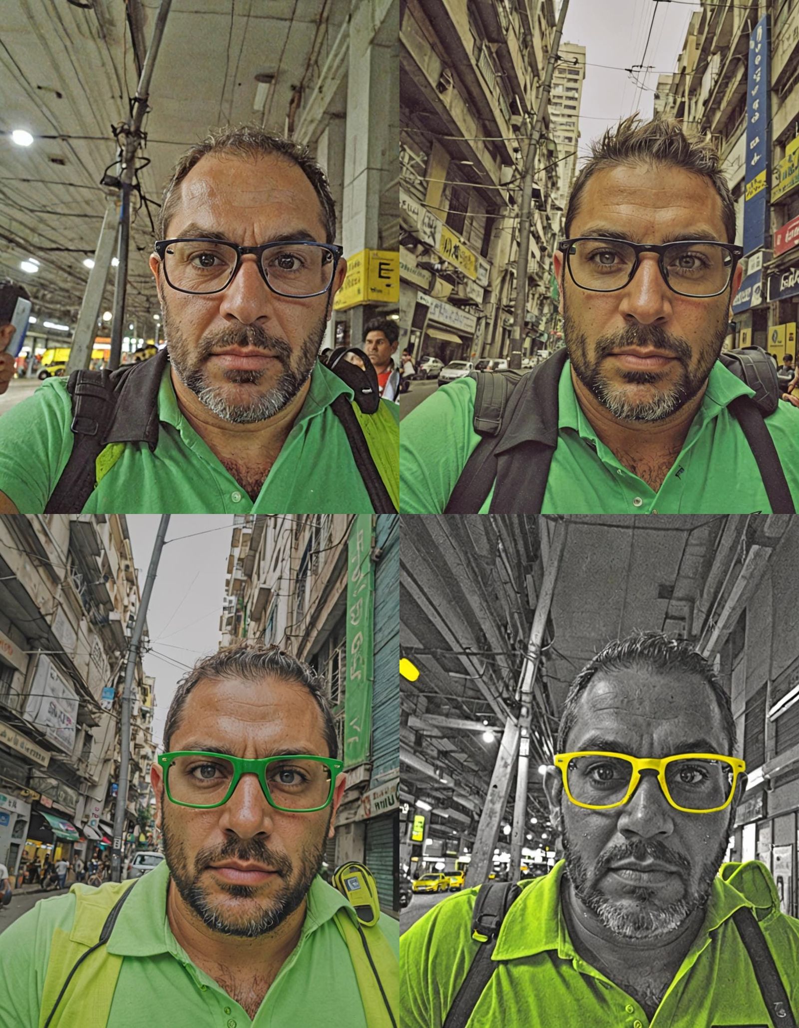 Middle-Aged Man in Fluorescent Jacket: Detailed Matte Painti...