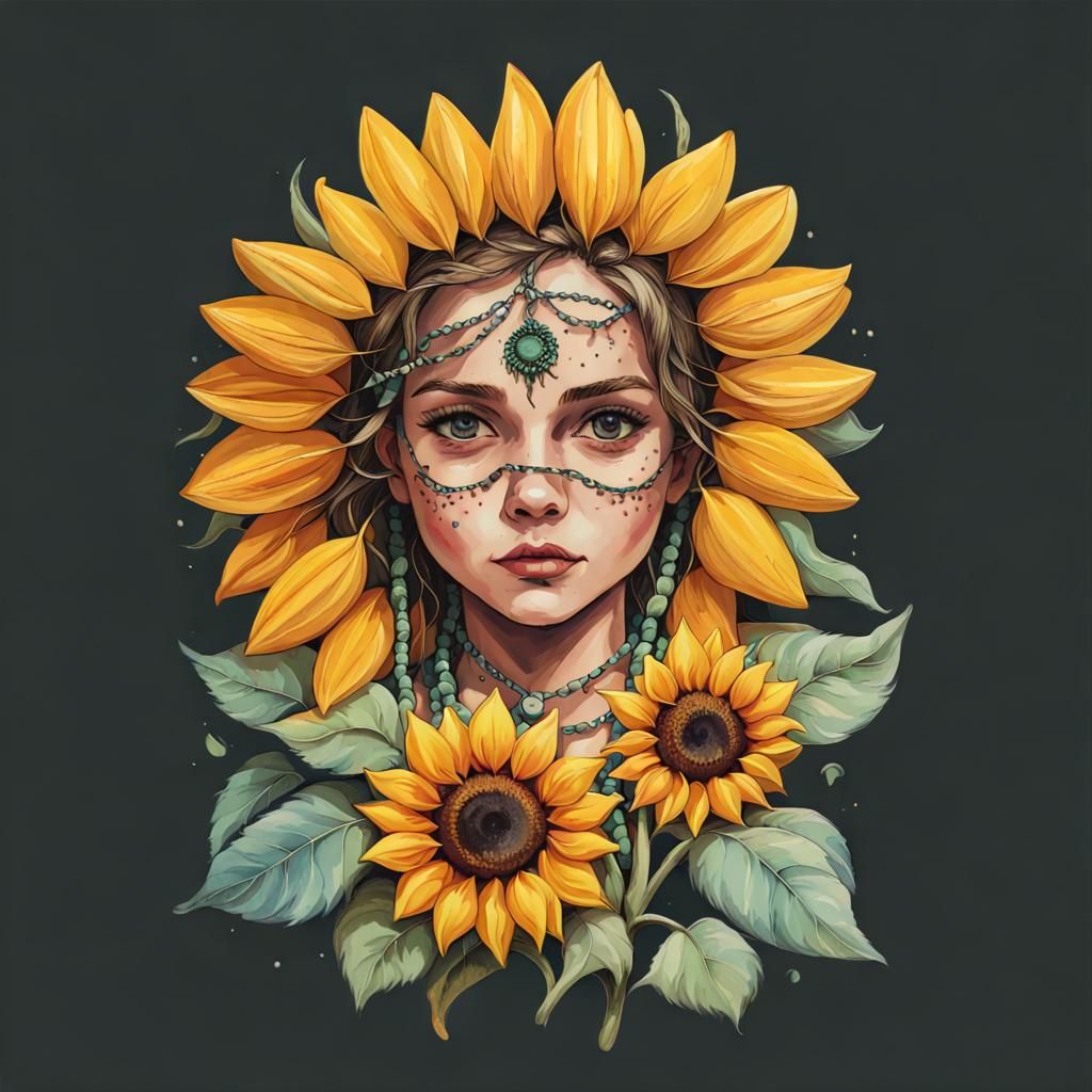 Child Among Sunflowers: A Gypsy Spirit