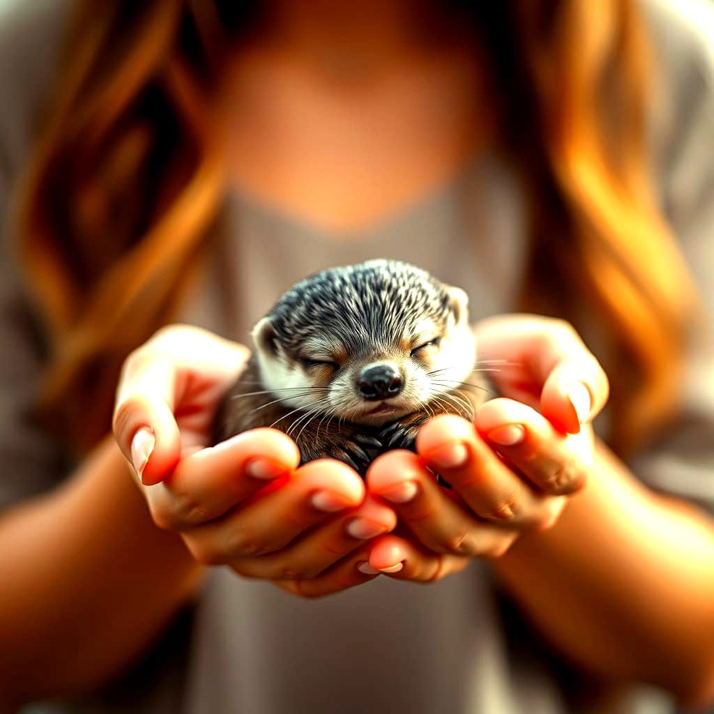 A Gentle Moment with a Slumbering Otter