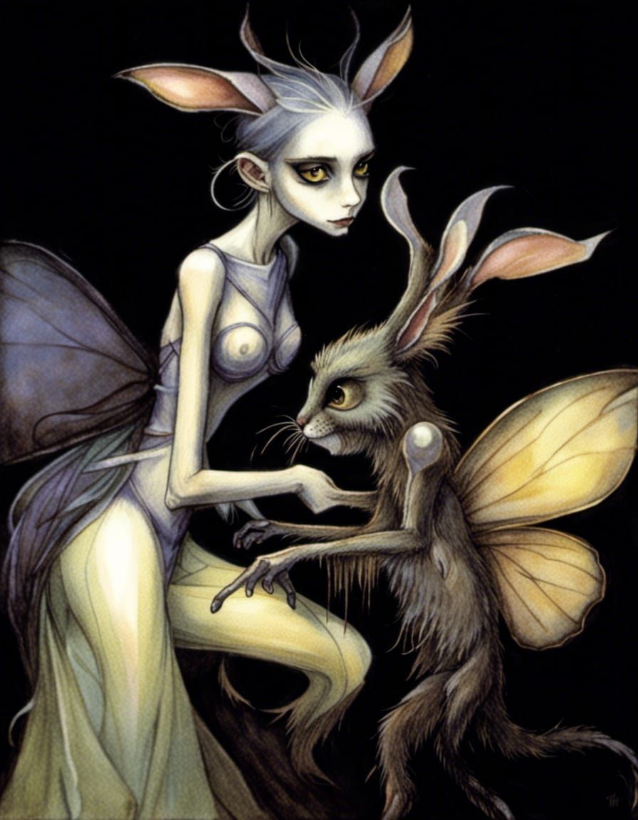 Dark Fey Shadow Creature in Burton-Froud Style