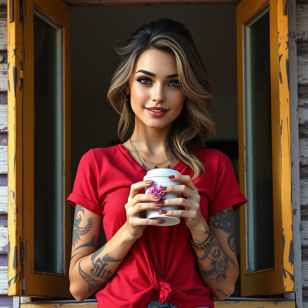 rofessional photograph, a cinematic shot of a beautiful youn...